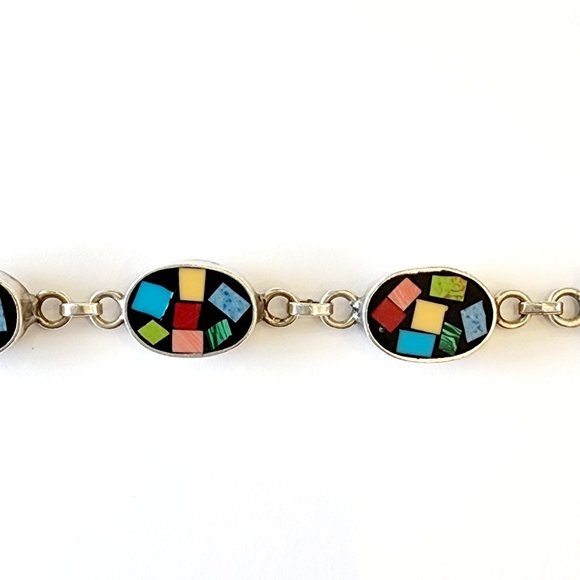 Sterling Silver Bracelet with Enamel - Picture 3 of 3